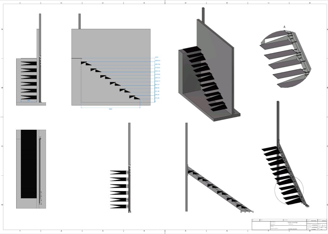 Plan Escalier métallique d’intérieur