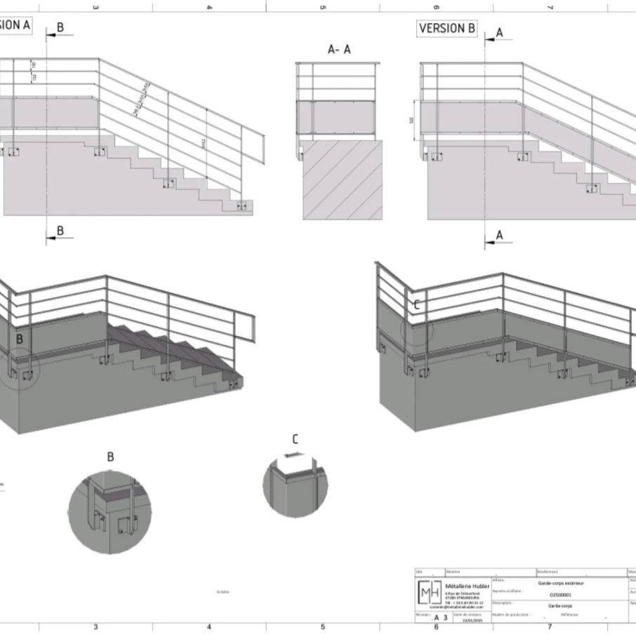 Plan Garde-corps entrée principale