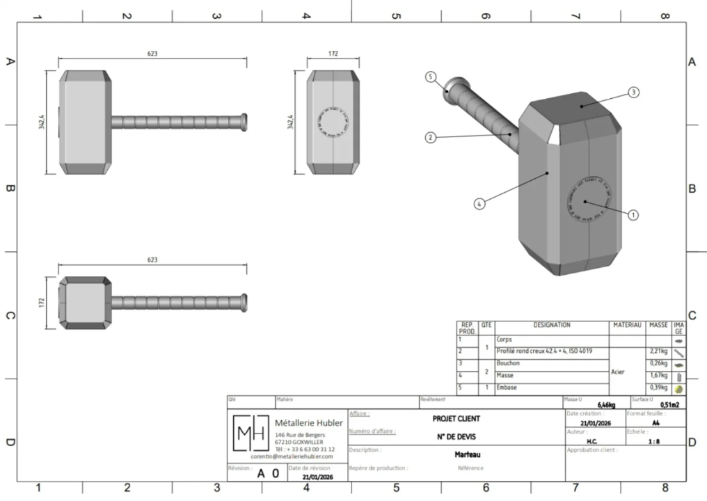 Plan Le marteau de thor